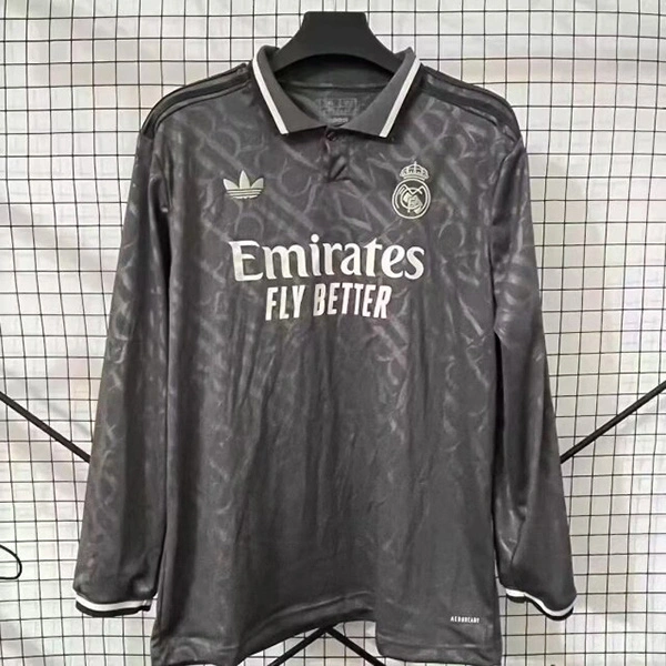 Real Madrid Soccer Jersey Third Away Custom Shirt Long Sleeve 2024/25 - Ujersey NHL