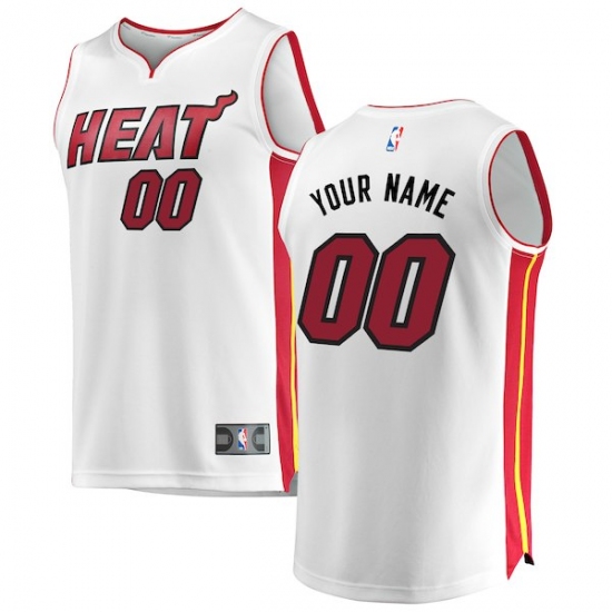 Men's Miami Heat Fanatics Branded White Fast Break Custom Replica Jersey - Association Edition - Ujersey