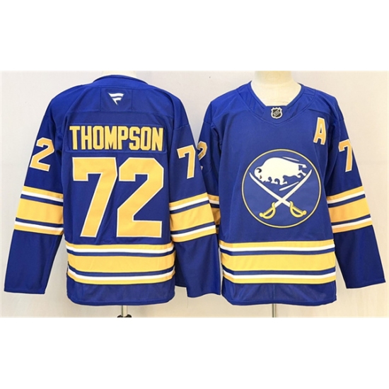 Men's Buffalo Sabres #72 Tage Thompson Blue 2024-25 With A Stitched Jersey - Ujersey
