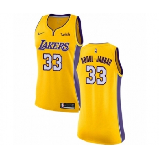 Women's Los Angeles Lakers #33 Kareem Abdul-Jabbar Authentic Gold Home Basketball Jersey - Icon Edition - Ujersey