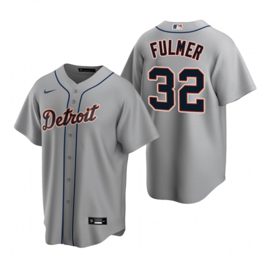 Men's Nike Detroit Tigers #32 Michael Fulmer Gray Road Stitched Baseball Jersey - Ujersey