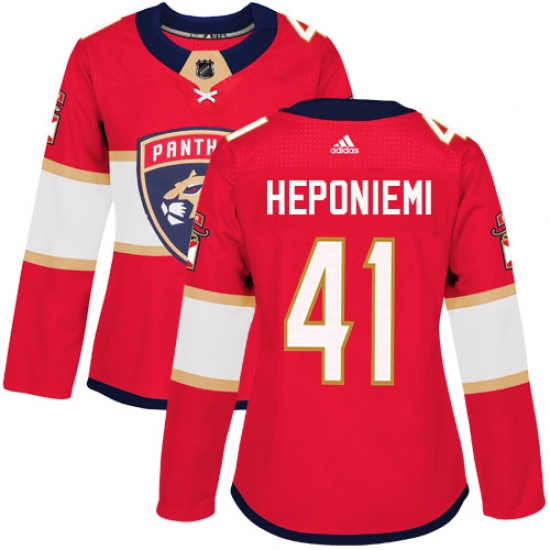 Women's Adidas Florida Panthers #41 Aleksi Heponiemi Authentic Red Home NHL Jersey - Ujersey