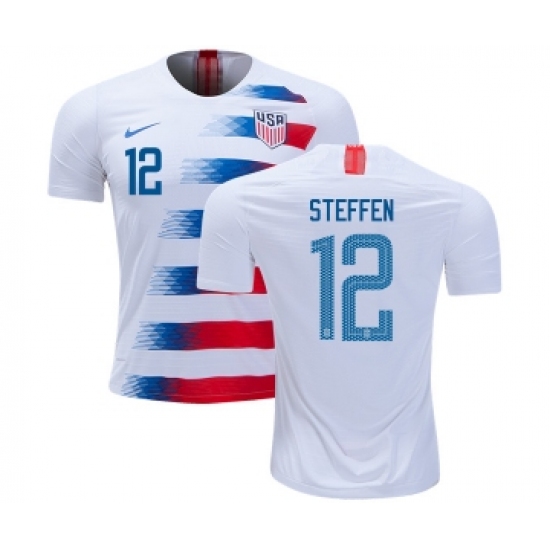 USA #12 Steffen Home Soccer Country Jersey