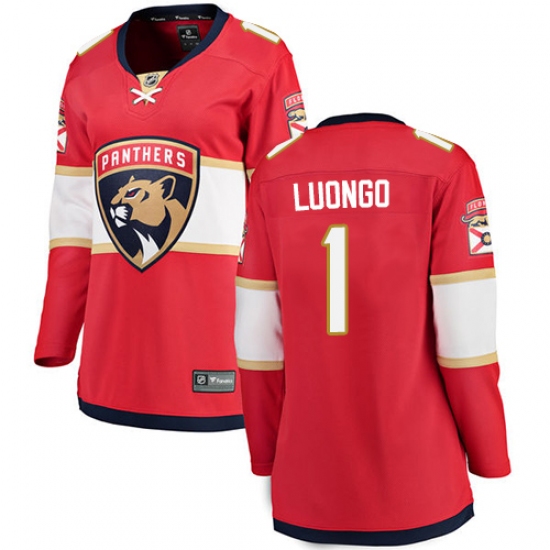 Women's Florida Panthers #1 Roberto Luongo Fanatics Branded Red Home Breakaway NHL Jersey