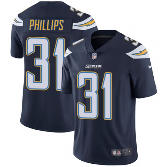 Youth Nike Los Angeles Chargers #31 Adrian Phillips Navy Blue Team Color Vapor Untouchable Elite Player NFL Jersey - Ujersey