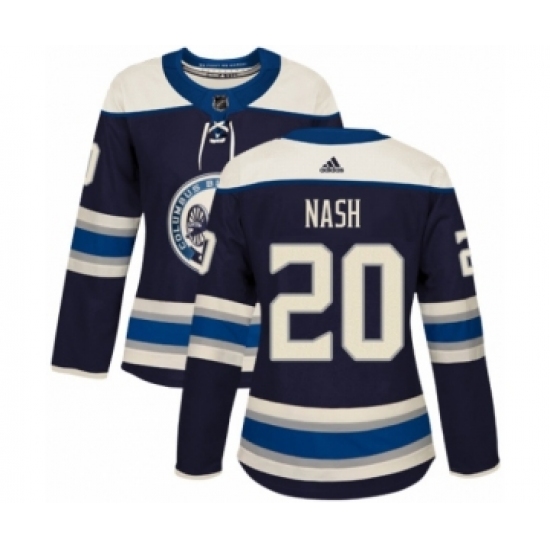 Women's Adidas Columbus Blue Jackets #20 Riley Nash Premier Navy Blue Alternate NHL Jersey - Ujersey
