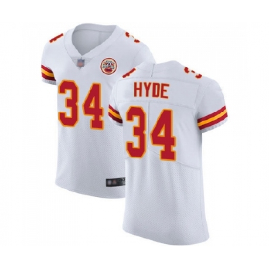 Men's Kansas City Chiefs #34 Carlos Hyde White Vapor Untouchable Elite Player Football Jersey - Ujersey