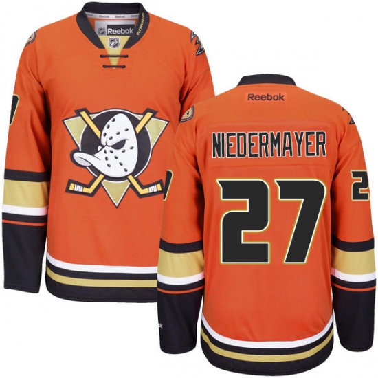 Youth Reebok Anaheim Ducks #27 Scott Niedermayer Premier Orange Third NHL Jersey - Ujersey