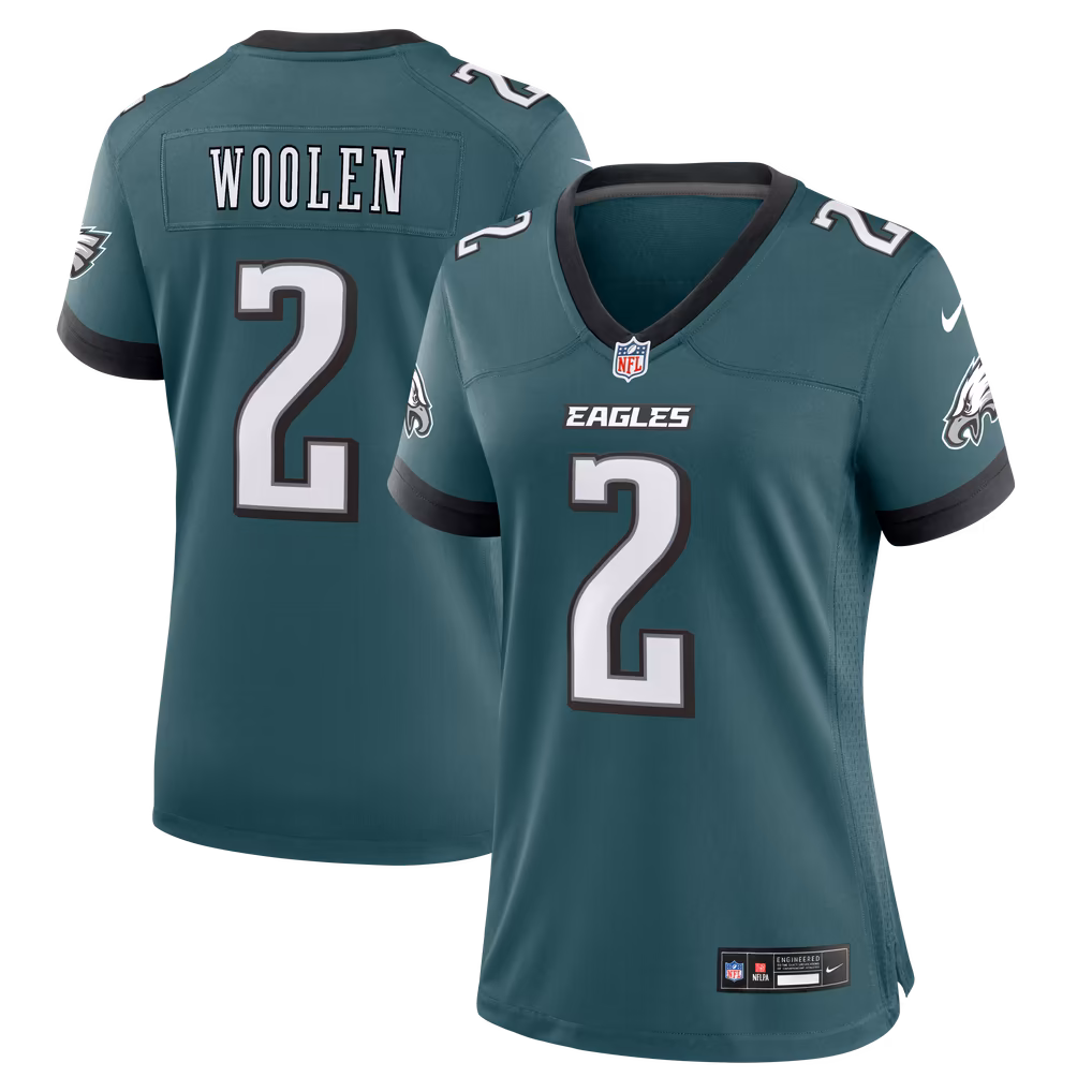 Women's Philadelphia Eagles Tariq Woolen Nike Midnight Green Team Game Jersey - Ujersey