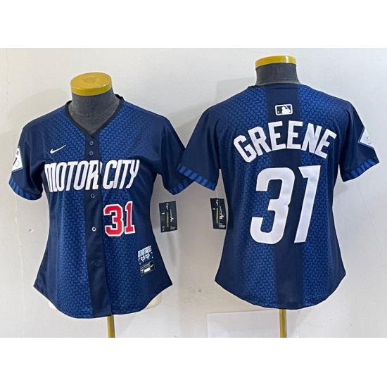 Women's Detroit Tigers #31 Riley Greene 2024 Navy City Connect Cool Base Limited Stitched Jerseys - Ujersey
