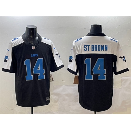 Men's Detroit Lions #14 Amon-Ra St. Brown Black Alternate F.U.S.E. 2024 Michigan Vapor Limited Football Stitched Game Jersey - Ujersey