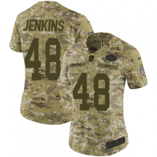 Women's Nike New York Jets #48 Jordan Jenkins Limited Camo 2018 Salute to Service NFL Jersey - Ujersey
