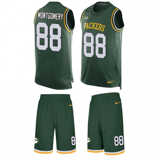 Men's Nike Green Bay Packers #88 Ty Montgomery Limited Green Tank Top Suit NFL Jersey - Ujersey