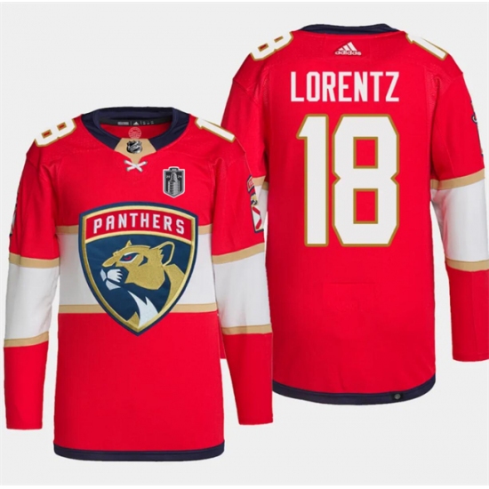Men's Florida Panthers #18 Steven Lorentz Red 2024 Stanley Cup Final Stitched Jersey - Ujersey