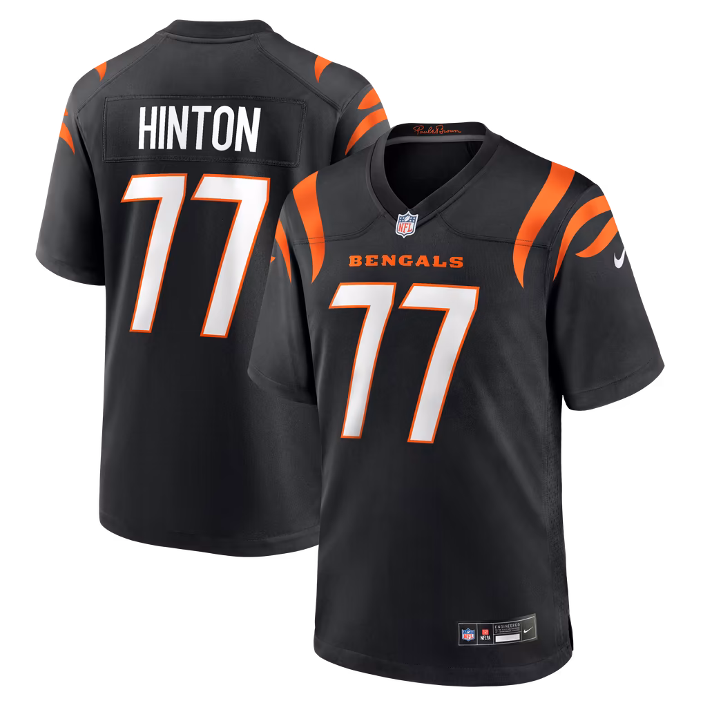 Men's Cincinnati Bengals Myles Hinton Nike Black Team Game Jersey - U-jersey