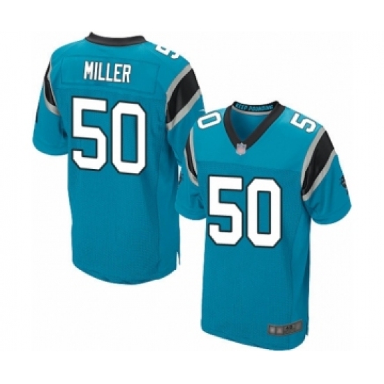 Men's Carolina Panthers #50 Christian Miller Elite Blue Alternate Football Jersey - Ujersey