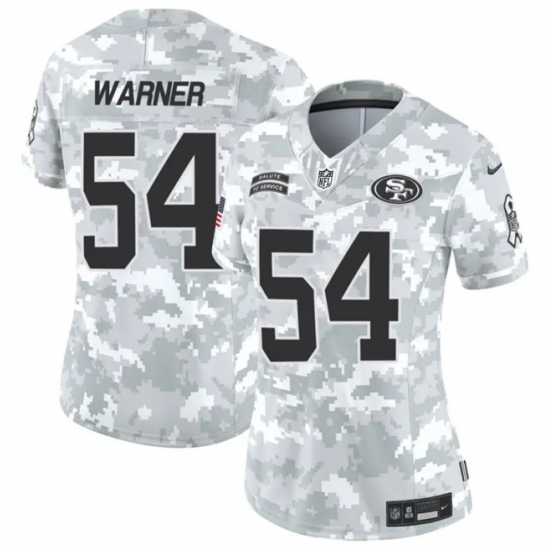 Women's San Francisco 49ers #54 Fred Warner 2024 F.U.S.E Arctic Camo Salute To Service Limited Stitched Jersey(Run Small) - Ujersey