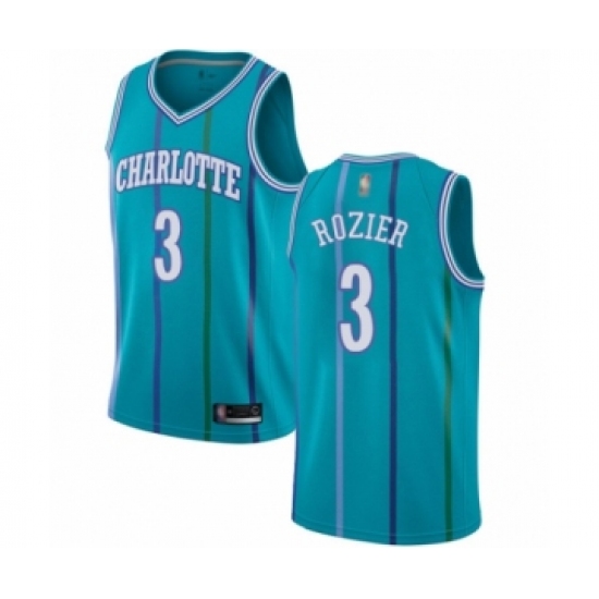 Youth Jordan Charlotte Hornets #3 Terry Rozier Authentic Aqua Hardwood Classics Basketball Jersey - Ujersey