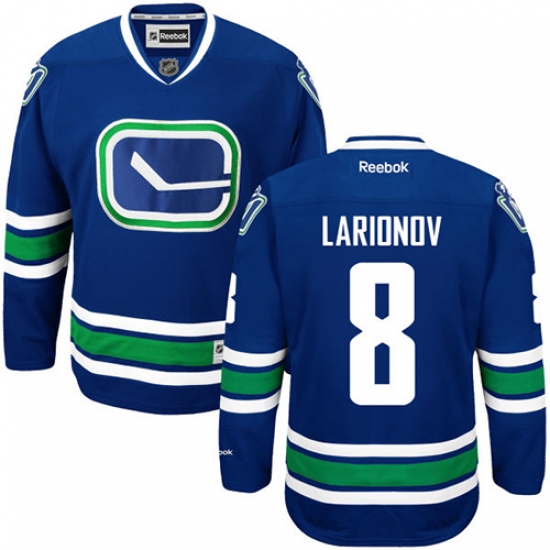 Men's Reebok Vancouver Canucks #8 Igor Larionov Authentic Royal Blue Third NHL Jersey - Ujersey