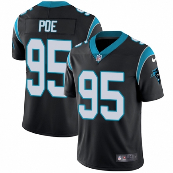 Men's Nike Carolina Panthers #95 Dontari Poe Black Team Color Vapor Untouchable Limited Player NFL Jersey - Ujersey