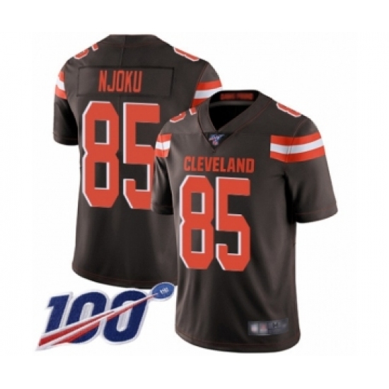 Men's Cleveland Browns #85 David Njoku Brown Team Color Vapor Untouchable Limited Player 100th Season Football Jersey - Ujersey