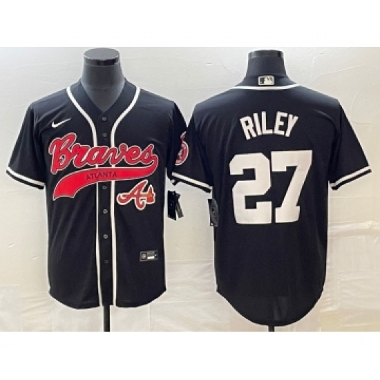 Men's Atlanta Braves #27 Austin Riley Black Cool Base Stitched Baseball Jersey - Ujersey