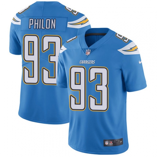 Youth Nike Los Angeles Chargers #93 Darius Philon Electric Blue Alternate Vapor Untouchable Limited Player NFL Jersey - Ujersey