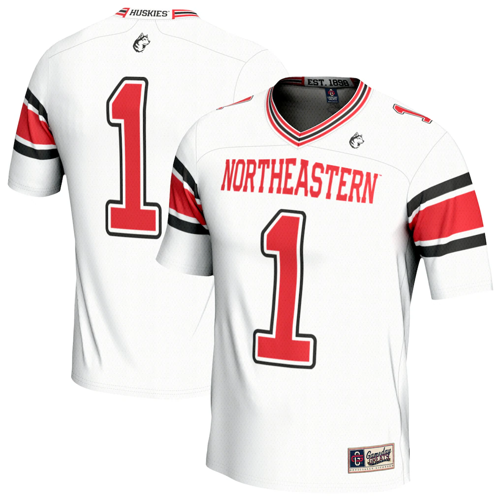 Unisex GameDay Greats White #1 Northeastern Huskies Lightweight Collegiate Football Fashion Jersey - Ujersey Shop