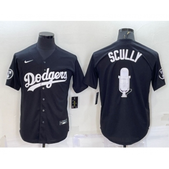 Men's Los Angeles Dodgers #67 Vin Scully Black Stitched MLB Cool Base Fashion Jersey - Ujersey
