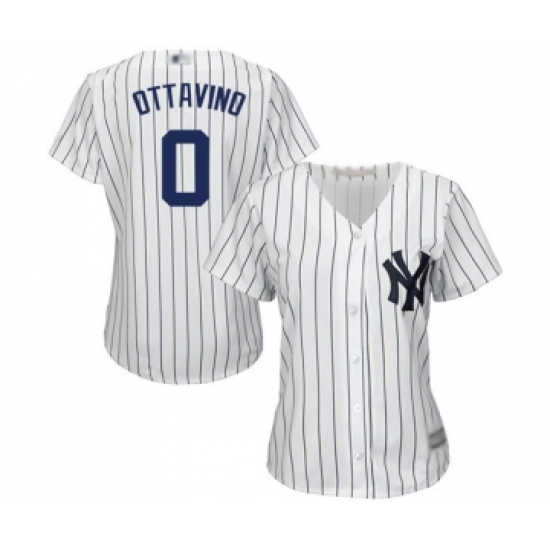 Women's New York Yankees #0 Adam Ottavino Authentic White Home Baseball Jersey - Ujersey