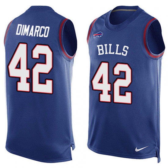 Men's Nike Buffalo Bills #42 Patrick DiMarco Limited Royal Blue Player Name & Number Tank Top NFL Jersey - Ujersey