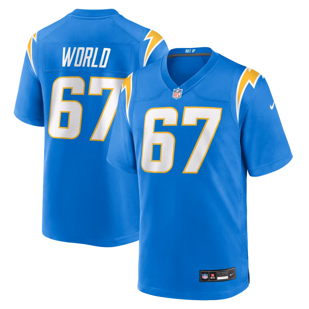 Men's Los Angeles Chargers Isaiah World Nike Powder Blue Team Game Jersey - Ujersey