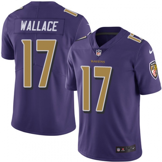 Men's Nike Baltimore Ravens #17 Mike Wallace Limited Purple Rush Vapor Untouchable NFL Jersey - Ujersey