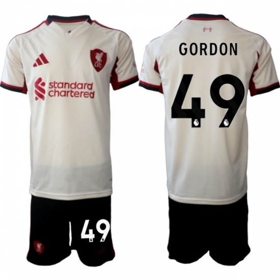 Men Liverpool 2026 Soccer Jerseys Beige #49 GORDON
