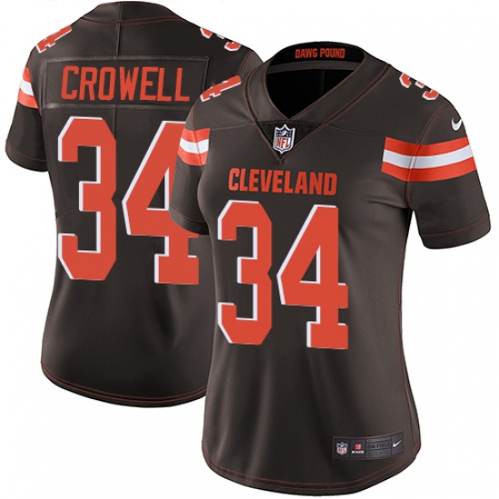 Women's Nike Cleveland Browns #34 Isaiah Crowell Brown Team Color Vapor Untouchable Limited Player NFL Jersey - Ujersey