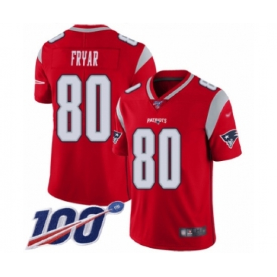 Youth New England Patriots #80 Irving Fryar Limited Red Inverted Legend 100th Season Football Jersey - Ujersey