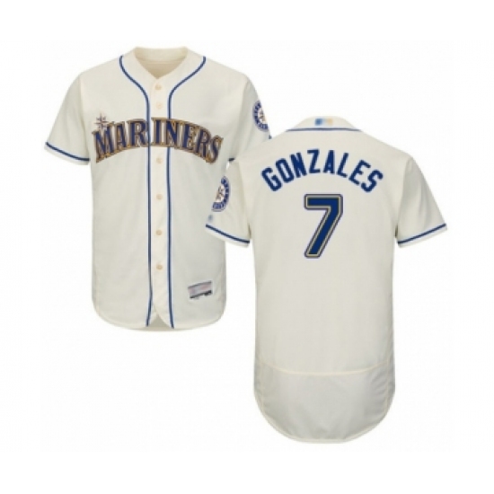 Men's Seattle Mariners #7 Marco Gonzales Cream Alternate Flex Base Authentic Collection Baseball Player Jersey - Ujersey
