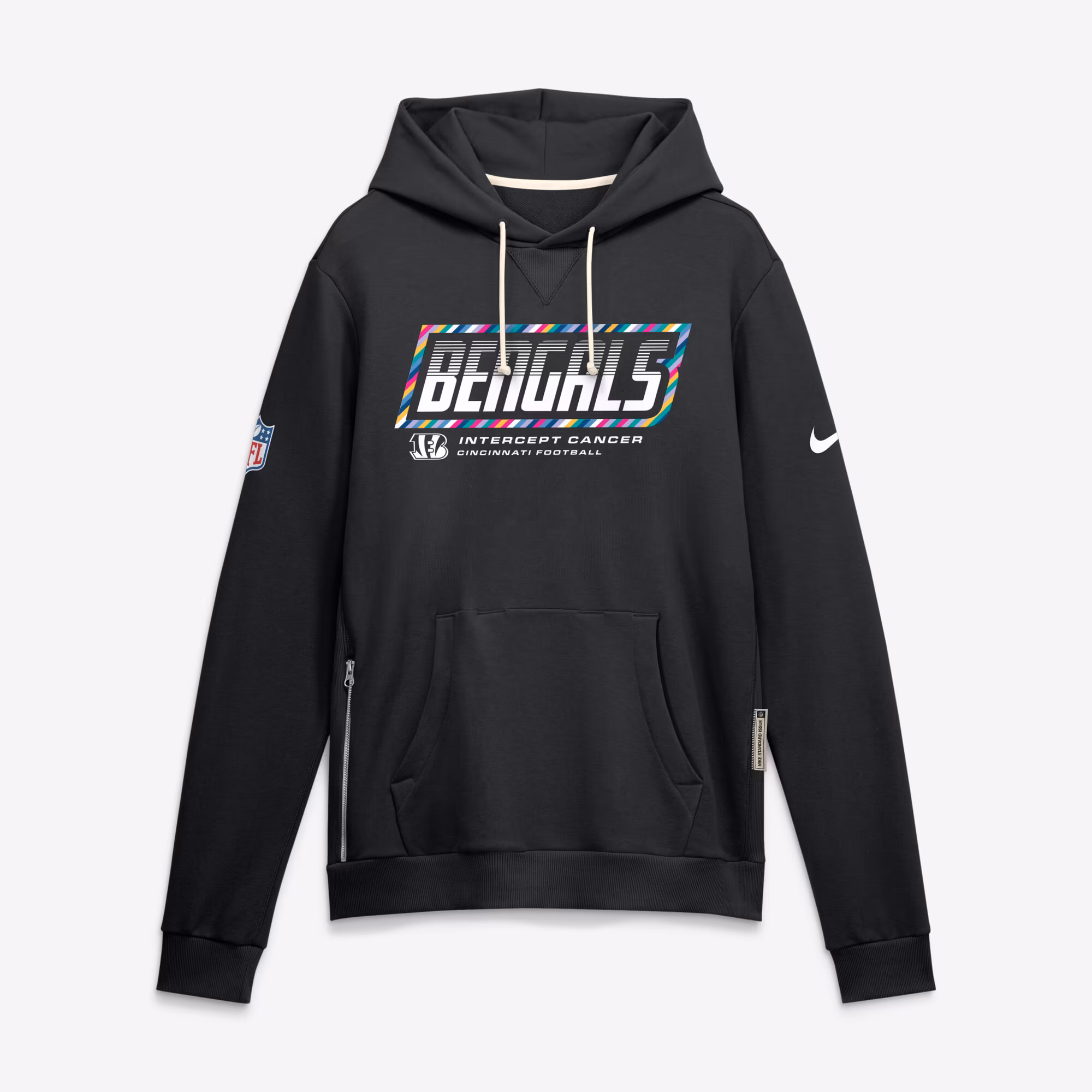 Men's Cincinnati Bengals Nike Black 2026 NFL Crucial Catch Sideline Standard Issue Dri-FIT Pullover Hoodie - Ujersey