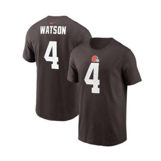 Men's Cleveland Browns #4 Deshaun Watson 2022 Brown Name & Number T-Shirt - Ujersey