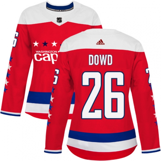 Women's Adidas Washington Capitals #26 Nic Dowd Authentic Red Alternate NHL Jersey - Ujersey