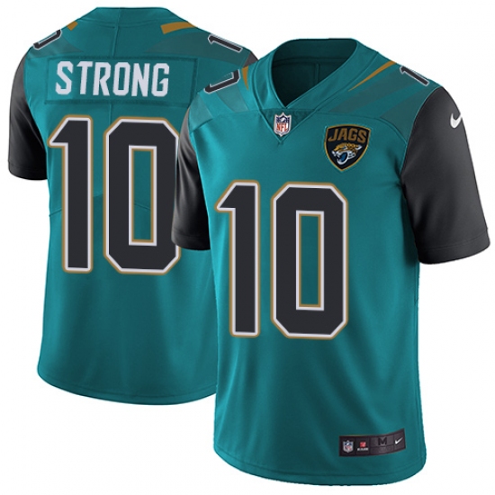 Men's Nike Jacksonville Jaguars #10 Jaelen Strong Teal Green Team Color Vapor Untouchable Limited Player NFL Jersey - Ujersey