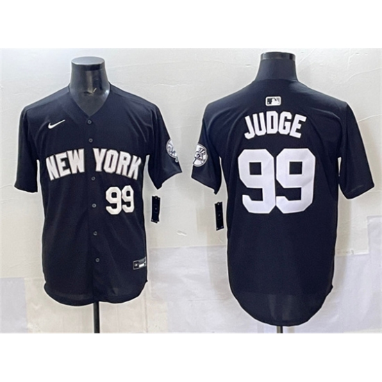 Men's New York Yankees #99 Aaron Judge Black Limited Stitched Baseball Jersey - Ujersey