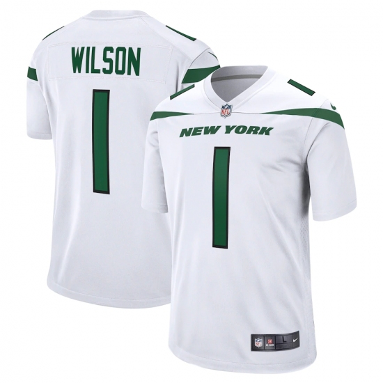Men's New York Jets #1 Zach Wilson Nike White 2021 NFL Draft First Round Pick Game Jersey - Ujersey