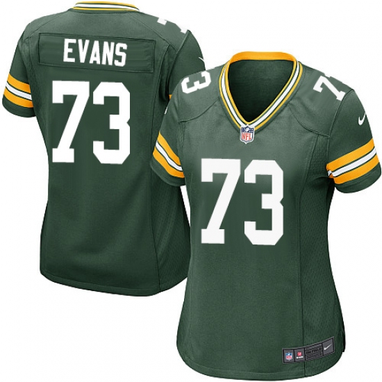 Women's Nike Green Bay Packers #73 Jahri Evans Game Green Team Color NFL Jersey - Ujersey