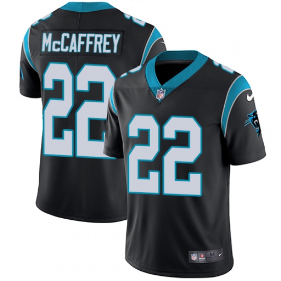 Men's Nike Carolina Panthers #22 Christian McCaffrey Black Team Color Vapor Untouchable Limited Player NFL Jersey - Ujersey