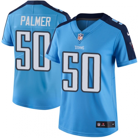 Women's Nike Tennessee Titans #50 Nate Palmer Light Blue Team Color Vapor Untouchable Limited Player NFL Jersey - Ujersey