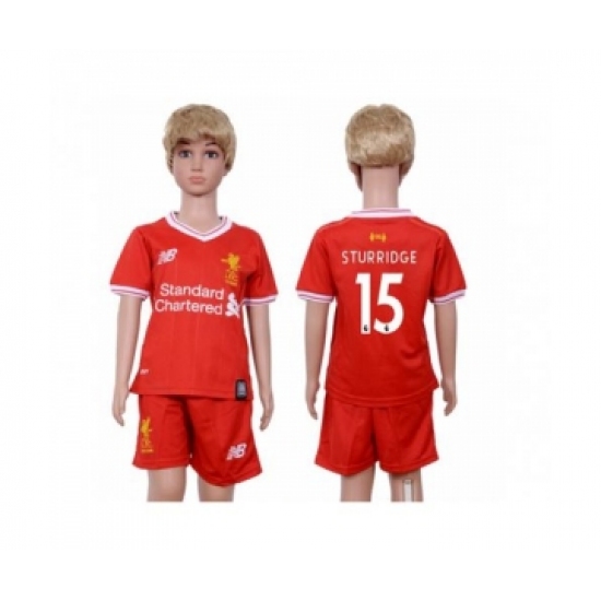 Liverpool #15 Sturridge Red Home Kid Soccer Club Jersey
