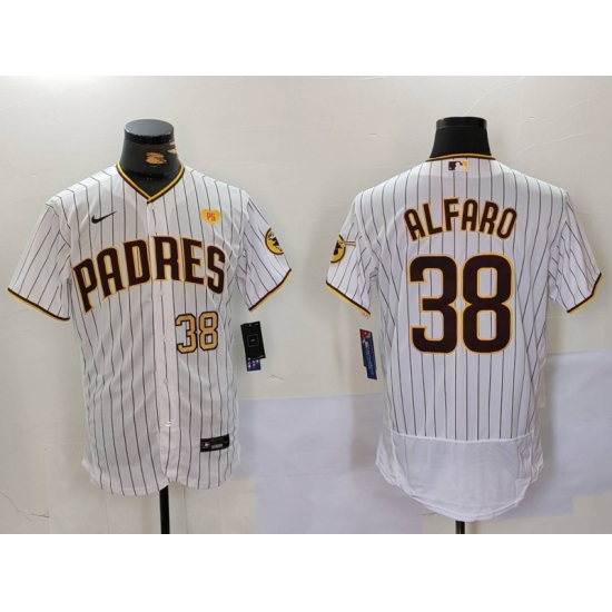 Men's San Diego Padres #38 Jorge Alfaro White With PS Stitched Flex Base Jerseys - Ujersey