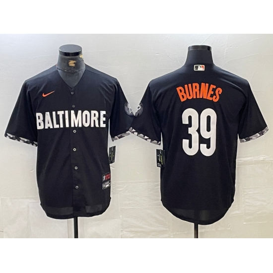 Men's Baltimore Orioles #39 Corbin Burnes Black 2023 City Connect Cool Base Stitched Jersey - Ujersey