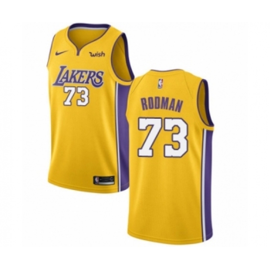 Youth Los Angeles Lakers #73 Dennis Rodman Swingman Gold Home Basketball Jersey - Icon Edition